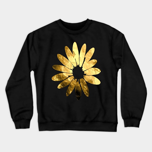 Flower in metallic gold look. Crewneck Sweatshirt by robelf